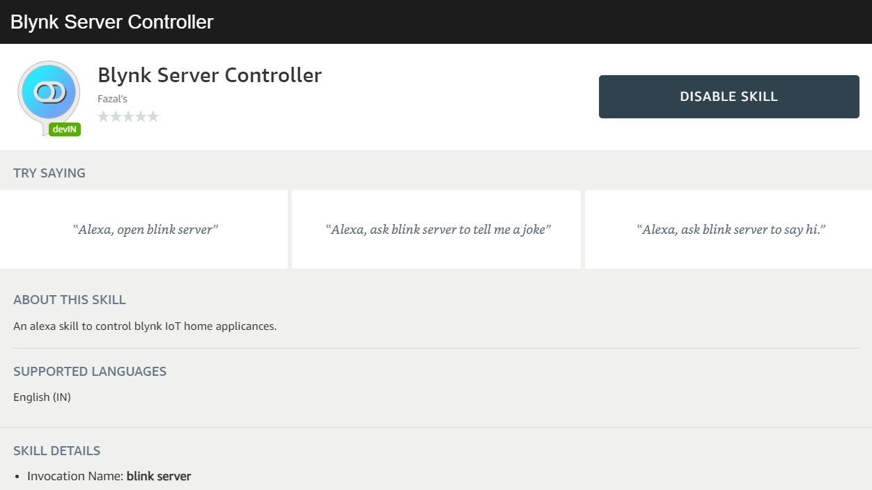 Alexa Skill